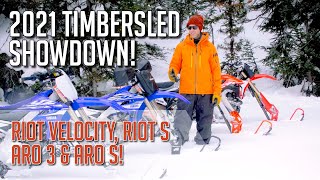 2021 Timbersled Shootout RIOT Velocity RIOT S ARO 3 amp ARO S [upl. by Sontich]