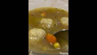 Made matzo ball soup for the first time food matzo [upl. by Llyrrad]