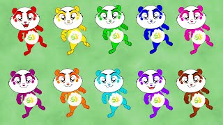 10 Little Pandas Have Fun with Color Balls  Finger Family amp Nursery Rhymes [upl. by Rosinski]