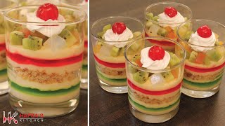 Custard Trifle  Custard Fruit Trifle recipe Jelly Custard  Dessert in Glass [upl. by Mendel]