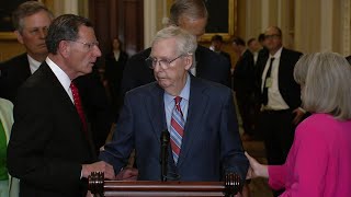 Mitch McConnell says hes fine after freezing during press conference [upl. by Vihs]