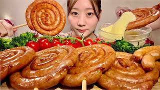 ASMR Sausage Coils【Mukbang Eating Sounds】【English subtitles】 [upl. by Adlai]