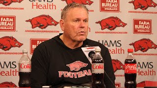 Sam Pittman talks first two days of Arkansas spring practice [upl. by Louisa]