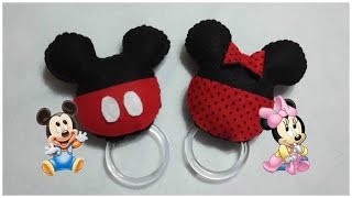 🎥 CHOCALHOS DE FELTRO  MICKEY E MINNIE  DIY  Faça você mesmo [upl. by Vaclava]