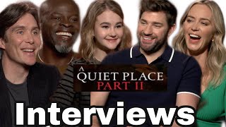 A QUIET PLACE PART II CAST INTERVIEWS JOHN KRASINSKI EMILY BLUNT CILLIAN MURPHY DJIMON HOUNSOU [upl. by Ecirahc]