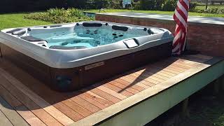 How to build a hot tub into deck by Best Hot Tubs Long Island Bullfrog Spas [upl. by Doig]