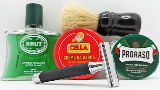 Classic shave 2022 Mühle R89 Cella Proraso and Brut mix [upl. by Annaerdna]