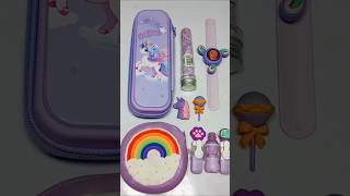 Purple colour stationery items collection unicorn pencil pouch stationeryshorts backtoschool [upl. by Kalagher]