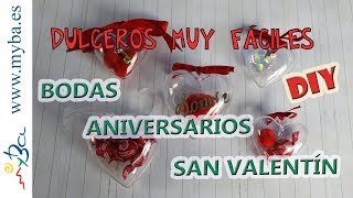 Dulceros muy fáciles DIY para San Valentín bodas y aniversarios Corazones para detalles y chuches [upl. by Filemon675]