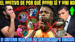 EL MOTIVO POR el QUE VINICIUS NO HA GANADO EL BALÓN DE ORO  ¿ES UN ROBO QUE LO HAYA GANADO RODRI [upl. by Marolda937]