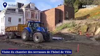 Visite du chantier des terrasses de lhôtel de Ville à Bolbec [upl. by Llered]