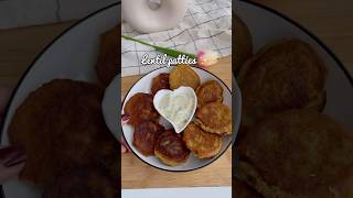 Red lentil patties ✨♥️ easyrecipe vegetarian mealinspo snack pattiesrecipe lentilrecipe [upl. by Fast]