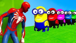 GTA V SpiderMan amp Color Minions Epic Ragdoll Physics Funny and Fails shorts gtav shortsfeedquot [upl. by Pretrice]