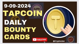 Tap Coin Daily Bounty 9 September  Tap Coin Daily Combo Today [upl. by Vaios]