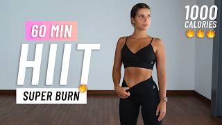 60 MIN INTENSE HIIT Workout to BURN 1000 CALORIES  Full Body Cardio At Home No Equipment [upl. by Einnol]