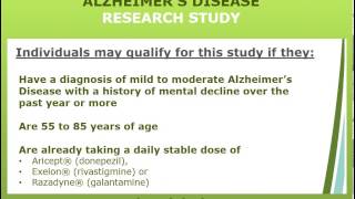 Alzheimer’s Disease Clinical Research Trial [upl. by Letsyrhc]