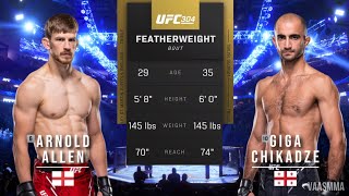 ARNOLD ALLEN VS GIGA CHIKADZE FULL FIGHT UFC 304 [upl. by Ahtebbat]