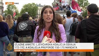 Izlazne ankete Ljevica zaustavila krajnju desnicu u Francuskoj [upl. by Yetac]