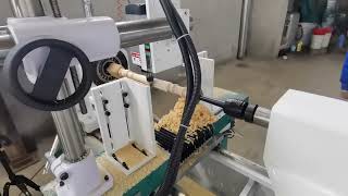 Woodworking CNC Lathe Machine fiberlasercuttingmachinelasercuttercncroutermachine [upl. by Ennovyhc]