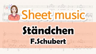 Schubert Serenade l Recorder Flute Violin Sheet music with notes l Play Along Backing Track [upl. by Ahsimac]