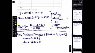 Spectrophotometric Analysis of Cu Calculations and Graphing a Standard Curve using Excel Online [upl. by Airlie]