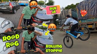 Rod Rg with Unknown 😡🤬  angry on unknown 🤬  Rolling Stoppie 😱 Motovloggerramanstuntz [upl. by Nwahsir172]