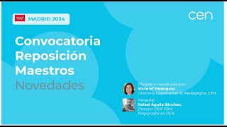 Cambios de la convocatoria de reposición de Maestros 2024 en Madrid  CEN Oposiciones [upl. by Yacov]