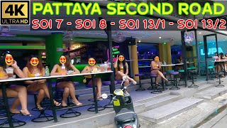 Pattaya Second Road with 52 Baht Bus and diving in Soi 7Soi 8  Soi 131 Soi 132  2024 Thailand [upl. by Eisenberg]