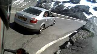 Swiss biker fall down on the Stelvio [upl. by Enomis]