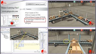 Tutorial linking CODESYS with Factory IO  CODESYS tutorial on Sensors Counters RS amp SR [upl. by Avah]