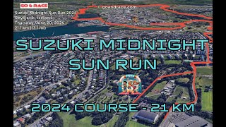 Suzuki Midnight Sun Run 2024 fly over the halfmarathon course [upl. by Temme]