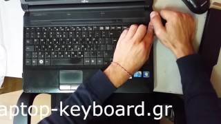 Fujitsu AH530 AH531 NH751 keyboard replacement  Αλλαγή πληκτρολογίου Fujitsu Lifebook AH530 [upl. by Joel]