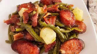 Ninja Combi Southern Smothered Green Beans with Potatoes amp Bacon Recipe In just 30min Comfort Food [upl. by Ardekal]