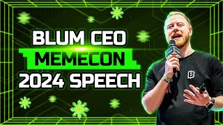 BLUM CEO GLEB MEMECON SINGAPORE 2024 SPEECH [upl. by Beauchamp]