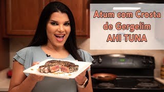 Receita de Atum com Crosta de Gergelim  AHI TUNA [upl. by Aihsiym]