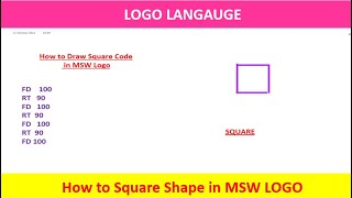 logolangauge how to draw square simple coding Logo Language [upl. by Leonora]