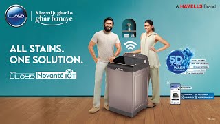 Lloyd Novante Washing Machine  IoT  5D Wash  Ranveer amp Deepika  Hindi  25 Sec [upl. by Kimmi177]