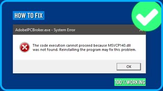 How to Fix MSVCP140dll Is Missing or Was Not Found in Windows 111087 [upl. by Claudina]