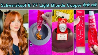 Schwarzkopf Igora 877 Light Blonde Copper Hair Colour कैसे करेंwithout Prilightning full Practical [upl. by Anallij]