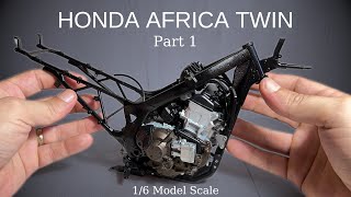 Building The Honda Africa Twin Engine crf1000l 16 Scale Modelkit Tamiya part1 [upl. by Thirza499]