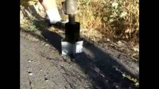 Installing fence posts through asphalt with the Oz Post [upl. by Lemrahc]