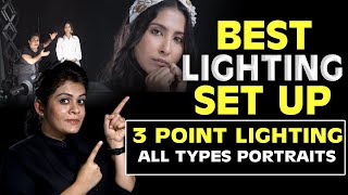 Best LIGHTING Set Up  3 Point Lighting for Portrait Photography PRACTICALLY Explained in Hindi [upl. by Neetsyrk622]