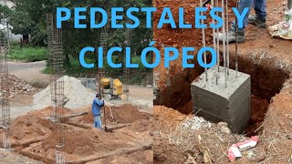 Pedestales y Excavación para CICLÓPEO CIMENTACIÓN Avance de obra [upl. by Gare]