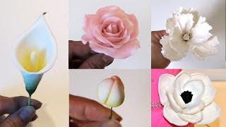 Cake decorating tutorials  Fondant flower  Sugarella Sweets [upl. by Lamak783]