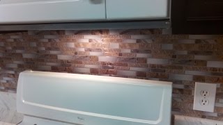 Backsplash  Peel and stick mosaic wall tile installation [upl. by Ymot]