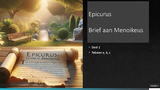 Epicurus Brief aan Menoikeus deel 1 [upl. by Notsuh]