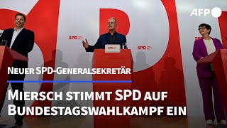 Neuer SPDGeneralsekretär Miersch stimmt Partei auf Bundestagswahlkampf ein  AFP [upl. by Neelyt]