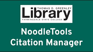 NoodleTools Citation Manager [upl. by Allisirp93]