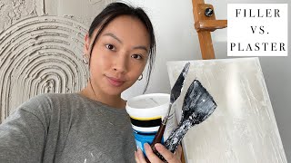 DIY Minimalist Textured Art on CANVAS  Filler vs Plaster 👩🏻‍🎨 [upl. by Campos628]