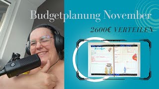 Budgetplanung für November 2024  EUR 2600 verteilen  Cash Stuffing Variable Kosten [upl. by Annaeirb]